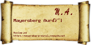 Mayersberg Aurél névjegykártya